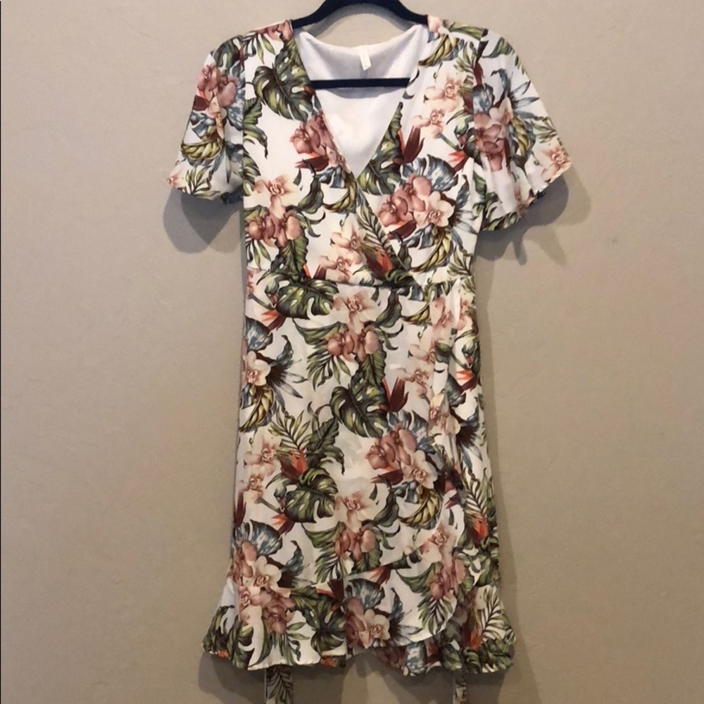 Pink blush Floral wrap dress